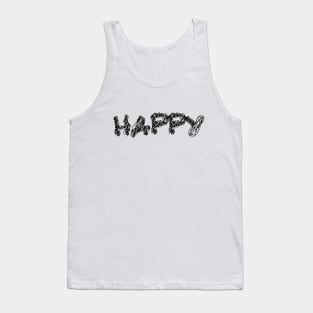 happy scribble art typography for worker Tank Top